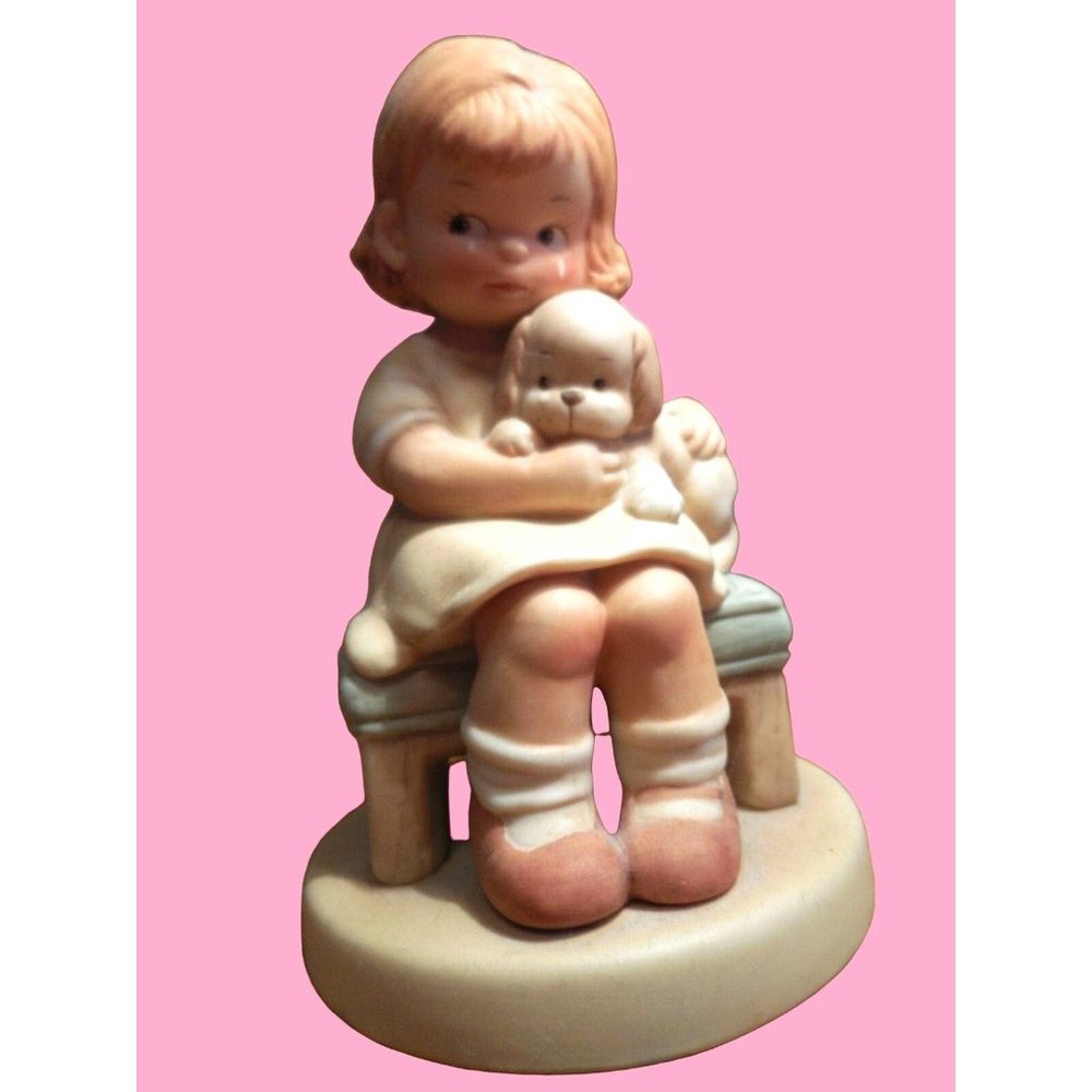 Memories of Yesterday Figurine "IT HURTS WHEN FIDO HURTS" Enesco 1987 girl w/dog